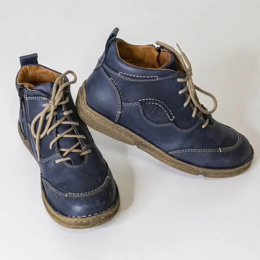 Josef Seibel Neele 34 Women's Ankle Boots EU 37 US 6.5-7 Blue Leather Comfort